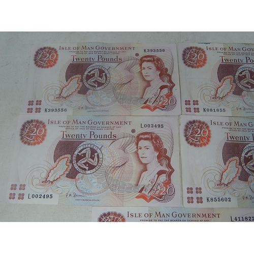 266R - Isle of Man £20 Notes (5)