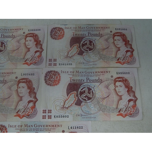 266R - Isle of Man £20 Notes (5)