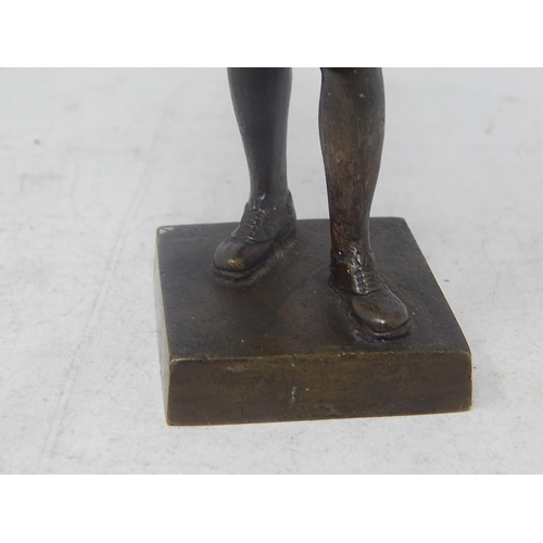 800 - Bronze Figure of a girl: Measures 14.5cm high