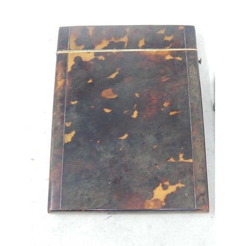 814 - Two C19th Tortoiseshell Card Cases: The Largest Measuring 12cm high