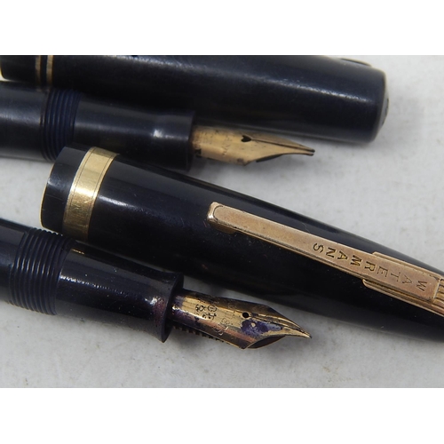 817 - Two Fountain Pens with Gold Nibs together with a rolled gold pen.