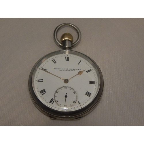 363G - Gentleman's Hallmarked Silver Pocket Watch by Morrison & Chapman, Barnstable: with subsidiary second... 