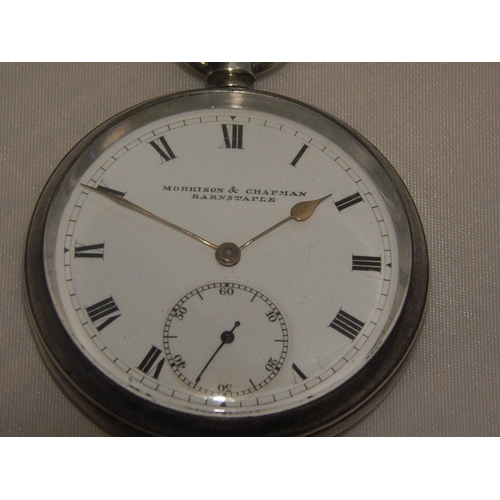 363G - Gentleman's Hallmarked Silver Pocket Watch by Morrison & Chapman, Barnstable: with subsidiary second... 