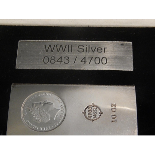 363J - SS GAIRSOPPA: Sunk 1941: This 10oz Ingot Made From The Salvaged WWII Silver No 0843/4700: In Fitted ... 