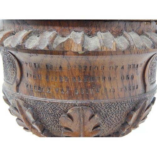 171 - Wood carved urn