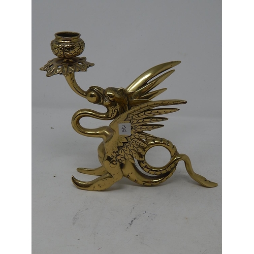 178 - Brass Dragon Candle Holder