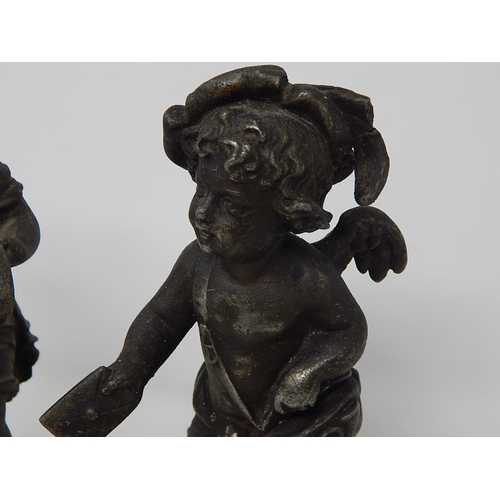 182 - Two Cast Metal Cherubs