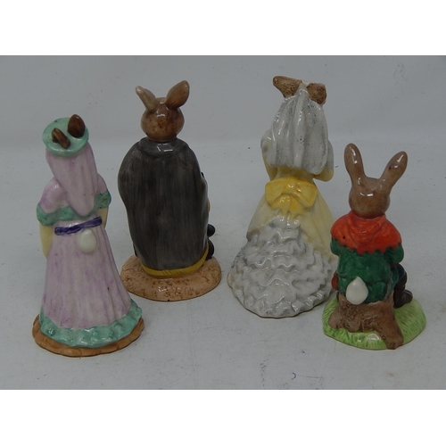 297 - Doulton - Bunnykins - Will Scarlett, Sheriff of Nottingham, Maid Marion, Bride Bunnykins