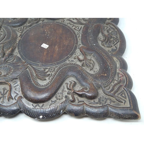 338 - Carved Small Table top - Will make a great piece when  restored