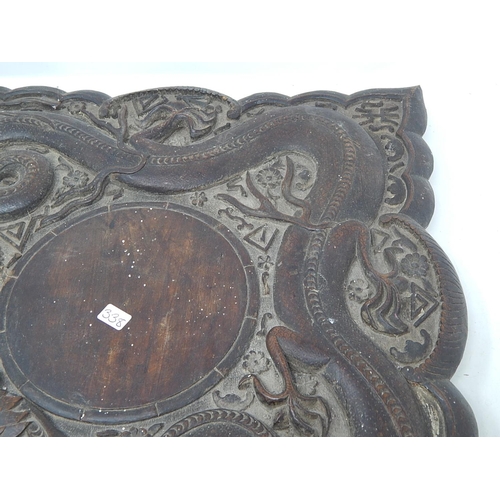 338 - Carved Small Table top - Will make a great piece when  restored