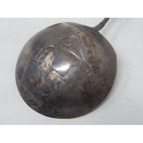 529 - Large Chinese White Metal Spoon