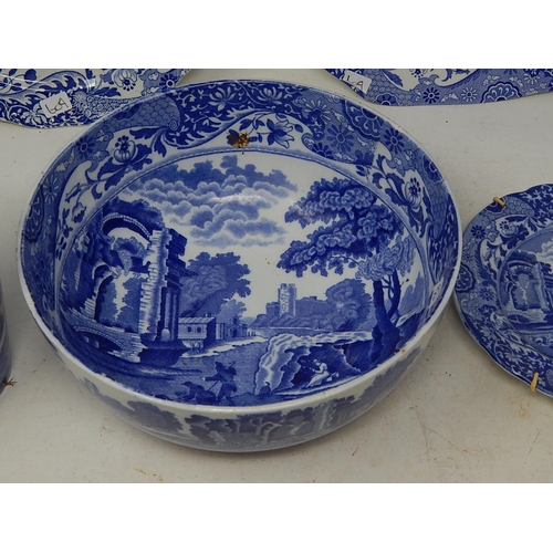 609 - Selection of Spode/Unmarked Blue Print Wares