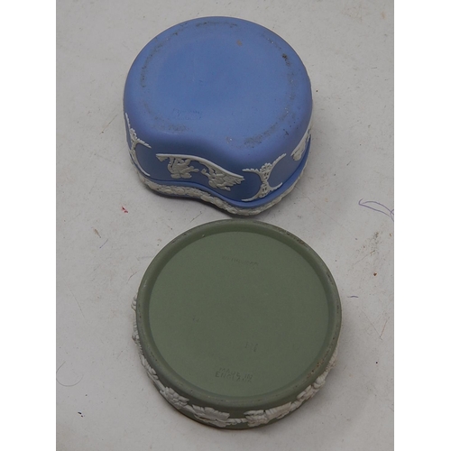 625 - X2 Wedgwood Pots (Small) X1 Blue X1 Green - No lid