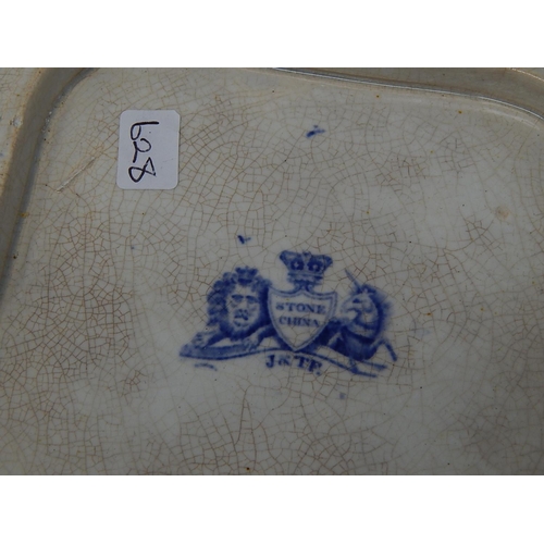 628 - J&TP Stone China Blue Dish