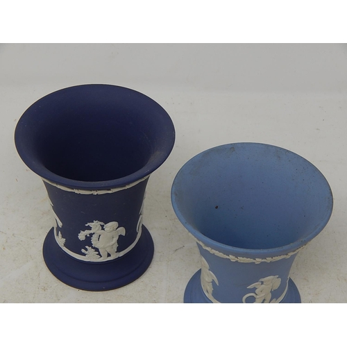 688 - Wedgwood Pots X2 Light/Dark Blue