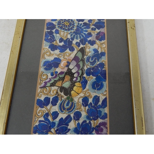 698 - Vintage Chinese Silk Embroidery in frame