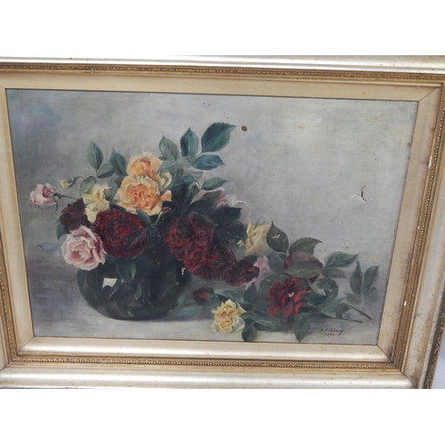 703 - Gilt Framed Canvas signed L A Ashbury 1900