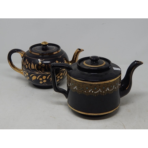 721 - X2 Black/Gold effect Teapots