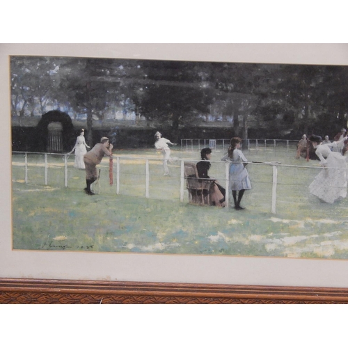 735 - Framed Picture - Tennis Scene