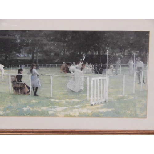 735 - Framed Picture - Tennis Scene