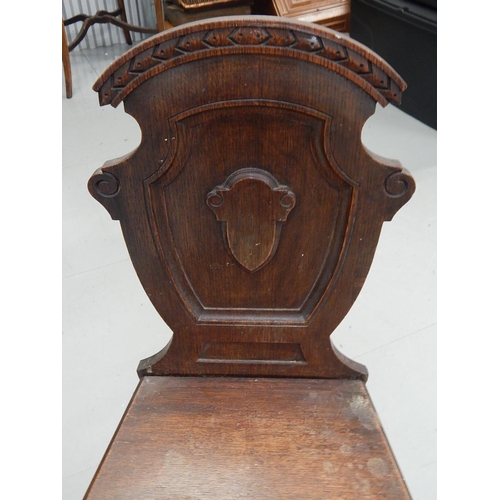 759 - C19th Wooden Hall Chair