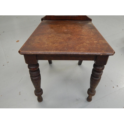 759 - C19th Wooden Hall Chair