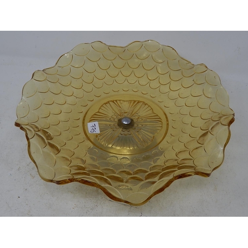 778 - Amber Glass Cake Stand