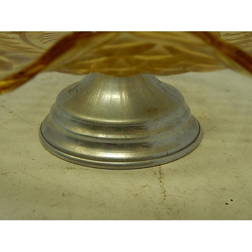 778 - Amber Glass Cake Stand