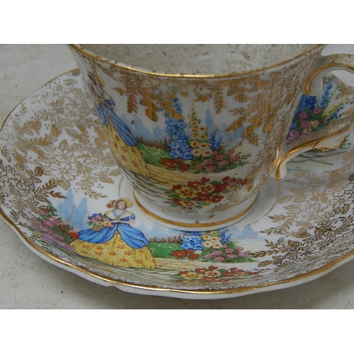 817 - Colclough X4 Bone China Cups/Saucers