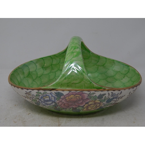 845 - Peony Rose Glazed Basket