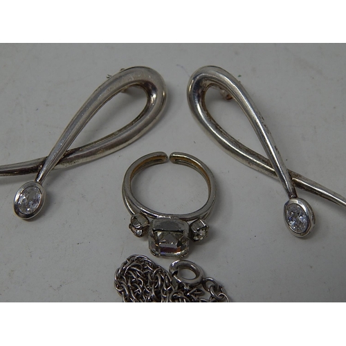 204 - Silver Ring, Earrings, Pendant & Chain.