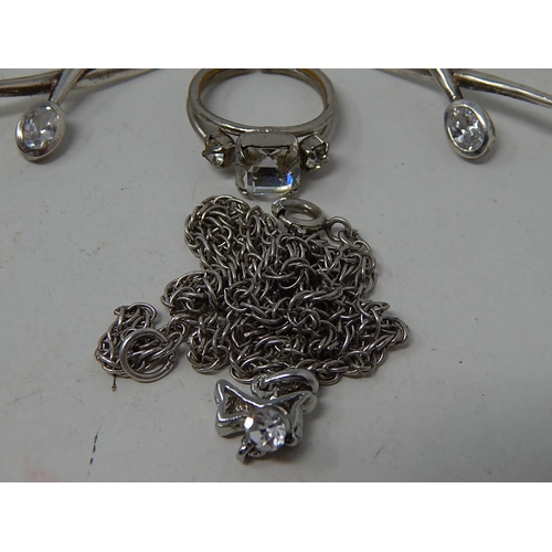 204 - Silver Ring, Earrings, Pendant & Chain.