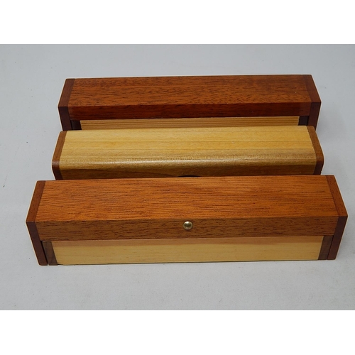 301 - 3 x Pencil Sets in Stylish Wooden Cases