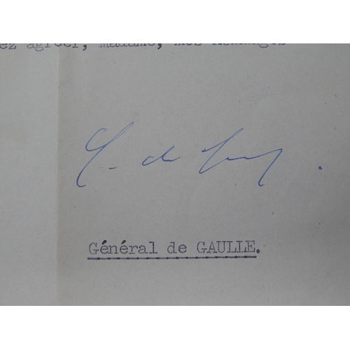 312 - Charles de Gaulle (1890-1970) WWII Signed Letter From General de Gaulle: Dated  15th July 1940

De G... 