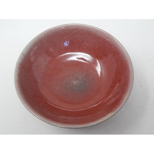 319 - Chinese C18th Red Glazed Bowl: Measures 17cm Diameter