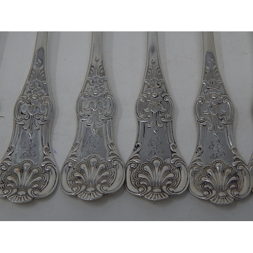 251 - Set of 11 Victorian Scottish Dinner Forks: Hallmarked Glasgow 1858 by William Clarke Shaw: Length 21... 