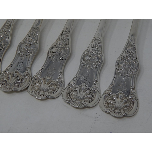 251 - Set of 11 Victorian Scottish Dinner Forks: Hallmarked Glasgow 1858 by William Clarke Shaw: Length 21... 