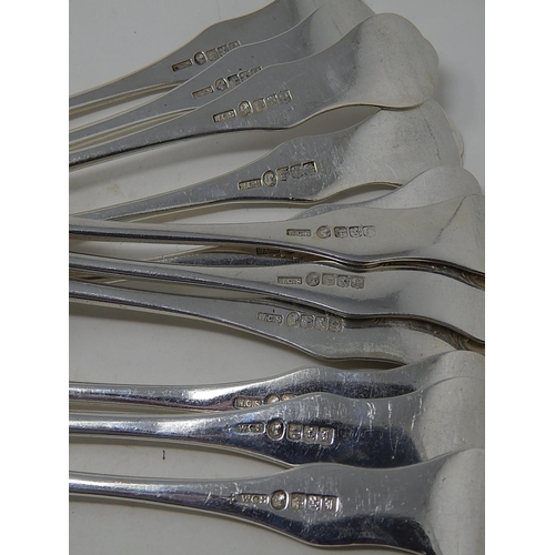 251 - Set of 11 Victorian Scottish Dinner Forks: Hallmarked Glasgow 1858 by William Clarke Shaw: Length 21... 