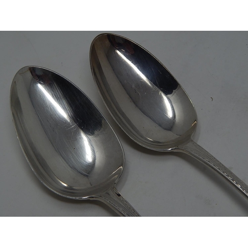 252 - Pair of George IV Silver Basting Spoons: Hallmarked London 1824 by John William Blake: Length 29cm: ... 