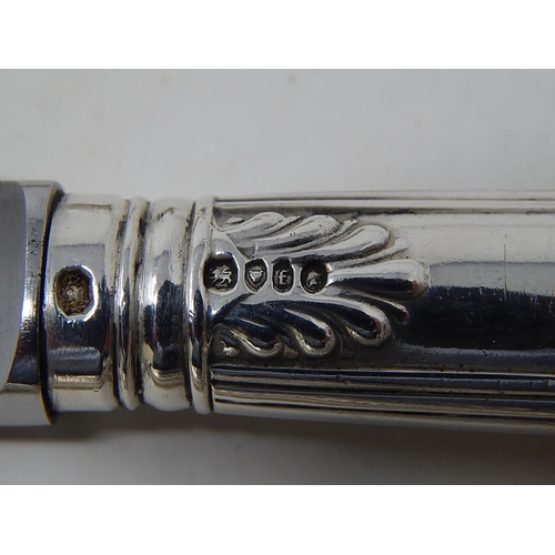 255 - Set of 6 Victorian Silver Handled Kings Pattern Dinner Knives: Hallmarked London 1861 by George Adam... 