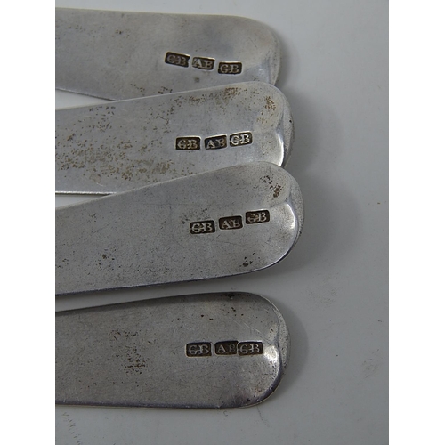 262 - Provincial Silver: Set of 4 Scottish Silver Dessert Spoons: Hallmarked by George Booth of Aberdeen c... 