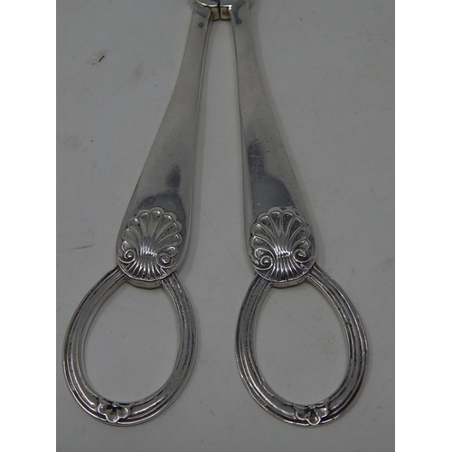 268 - Pair of Victorian Silver Grape Scissors: Hallmarked London 1899 by Thomas Bradbury: Length 18.5cm: W... 