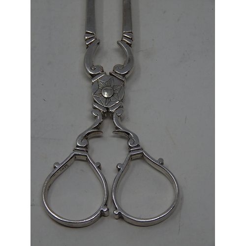 269 - Pair of George II Silver Sugar Nips: Engraved 