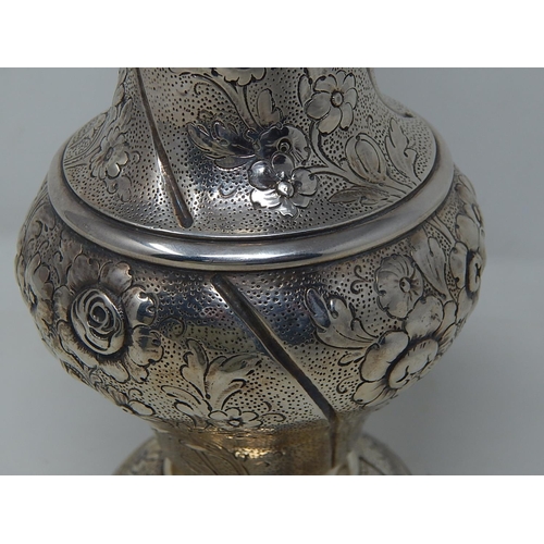 272 - Huge George III Silver Caster with Cancelled Marks & Re-Hallmarked London 1979: Height 24cm: Weight ... 