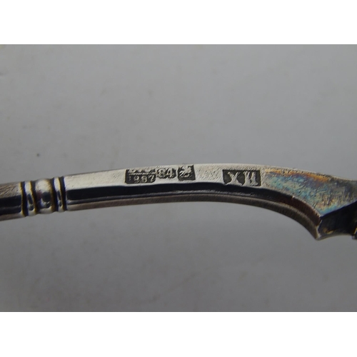 277 - C19th Russian Silver Cloisonne Enamel Spoon: Hallmarked Moscow 1887: 84 Standard with Assay Masters ... 