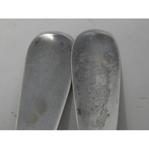 280 - Pair of Early C19th French Silver Tablespoons: Length 20.2cm: Gross weight 110g