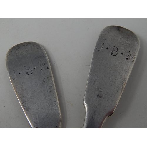 280 - Pair of Early C19th French Silver Tablespoons: Length 20.2cm: Gross weight 110g