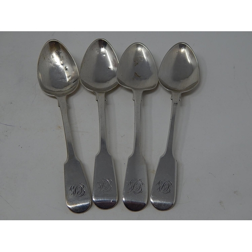 283 - Provincial Silver: Set of 4 Silver Teaspoons Hallmarked York 1819 by James Barber & William Whitwell... 