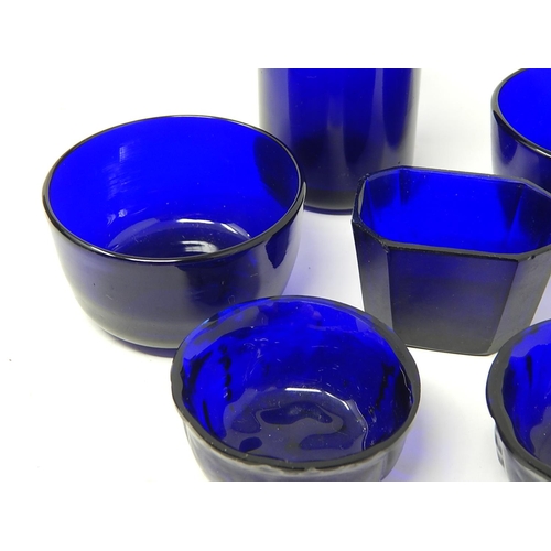 348 - Quantity of Hand Blown Cobalt Blue Glass liners