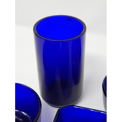 348 - Quantity of Hand Blown Cobalt Blue Glass liners